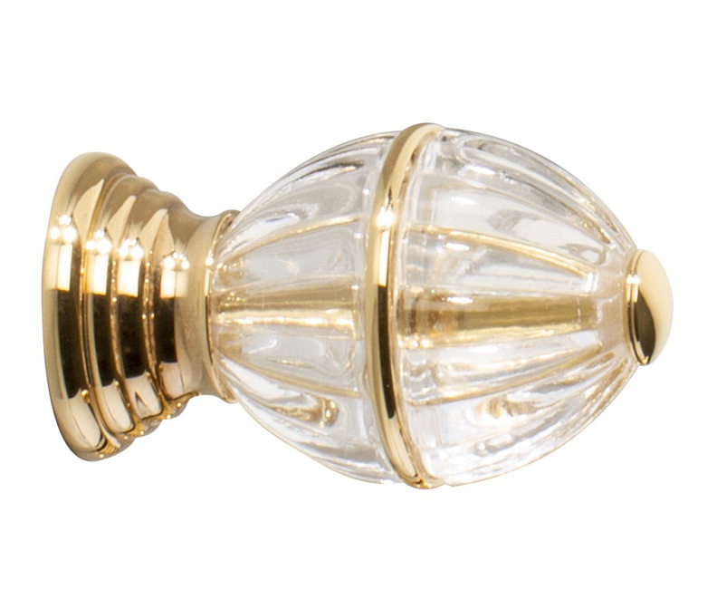 Запорный вентиль встраиваемый 1/2", холодный, вправо Polished Soft Gold/прозрачный кристалл - фото-1 | interior market
