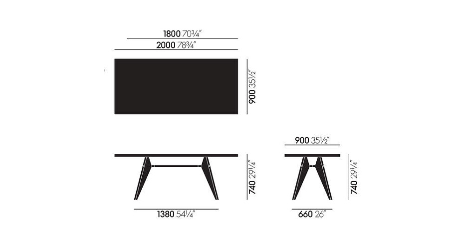 Стол Vitra EM Table (wood) - фото-3 | interior market