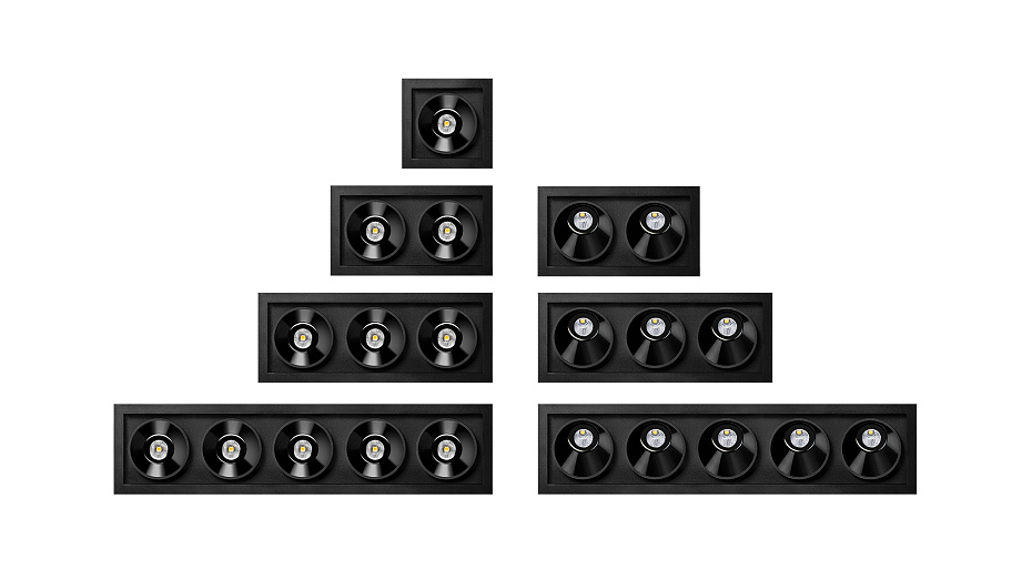 Встраиваемый светильник  Arkos Light BLACK FOSTER REC 5 FLOOD 2700K N - фото-2 | interior market