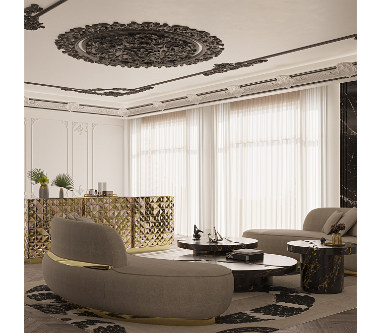 Журнальный столик Boca do Lobo Empire Portoro Marble Center Table - фото-7 | interior market