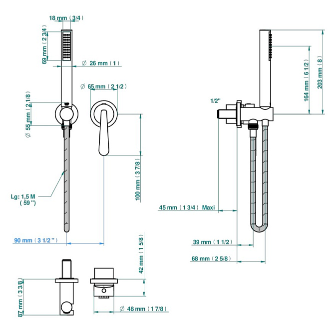 Смеситель встраиваемый THG Dean - фото-2 | interior market