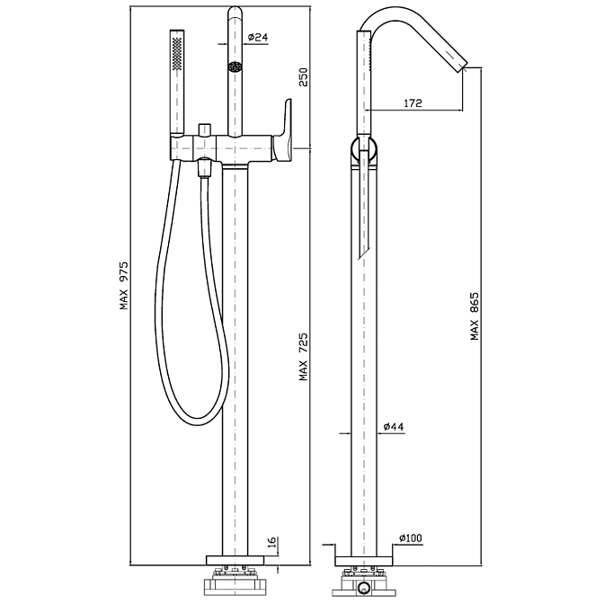 Напольный смеситель Zucchetti  - фото-2 | interior market