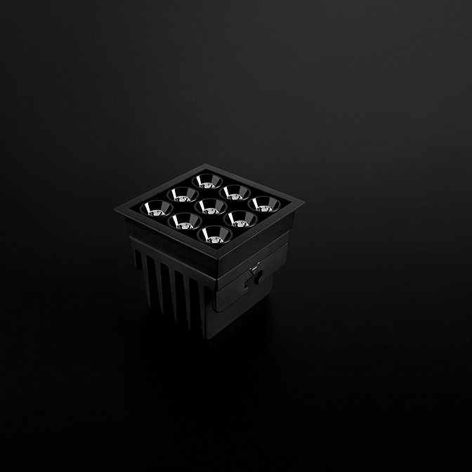 Встраиваемый светильник  Arkos Light BLACK FOSTER MICRO RECESSED 3X3 2700K N - фото-3 | interior market