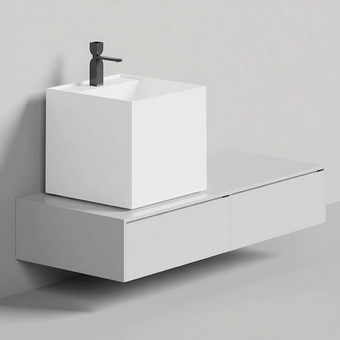 Раковина накладная матовая SALINI ARMONIA SQUARE TOP 03 - фото-1 | interior market