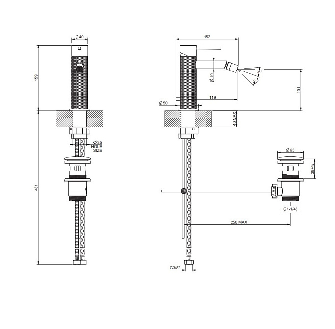 Смеситель для биде Gessi MECCANICA - фото-2 | interior market