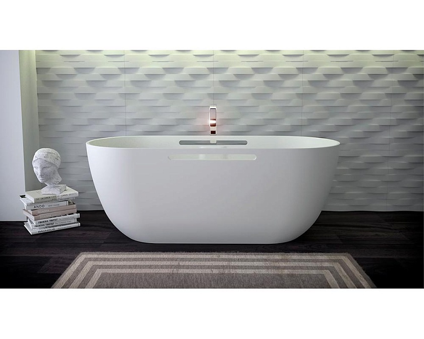 Knief K.Stone 0600-610-01 ванна LOTUS отдельностоящая, с ручками, 170x75x63Hсм, белая матовая - фото-1 | interior market