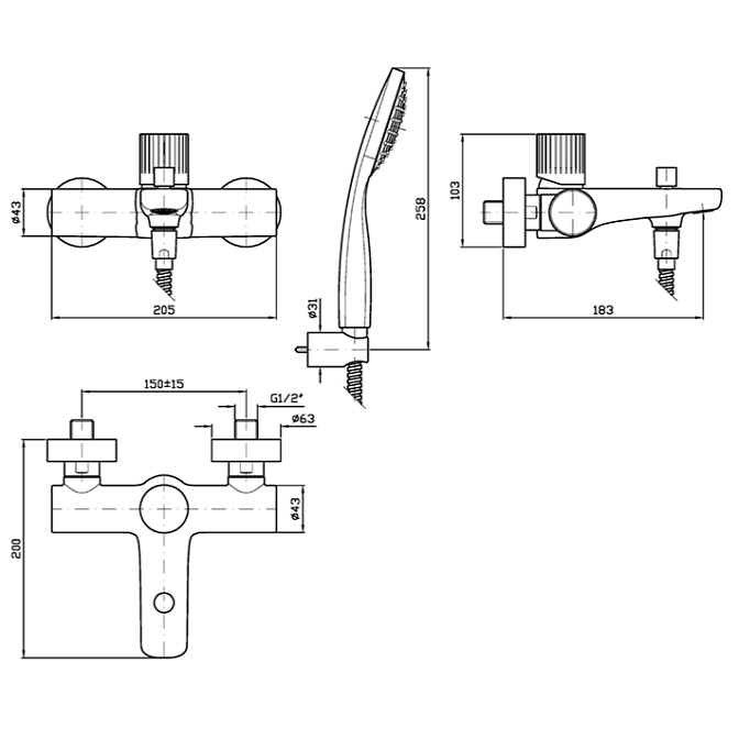 Смеситель для ванны Zucchetti TODD - фото-2 | interior market Смеситель для ванны Zucchetti TODD - фото-2 | interior market