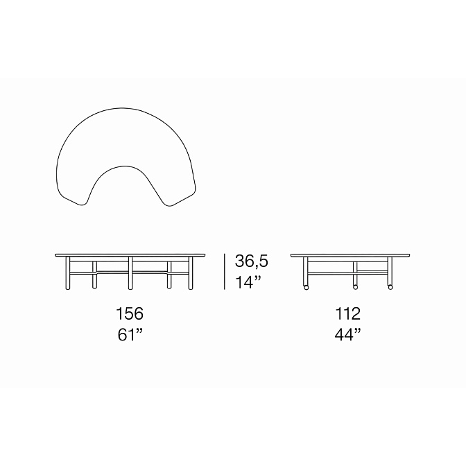 Журнальный столик Paola lenti Half Moon - фото-4 | interior market