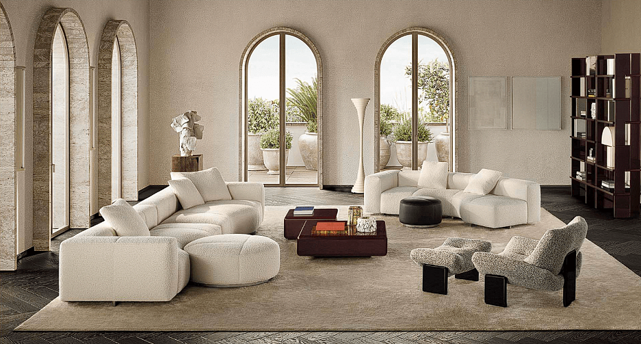 Модульный диван с пуфом Minotti Yves - фото-3 | interior market