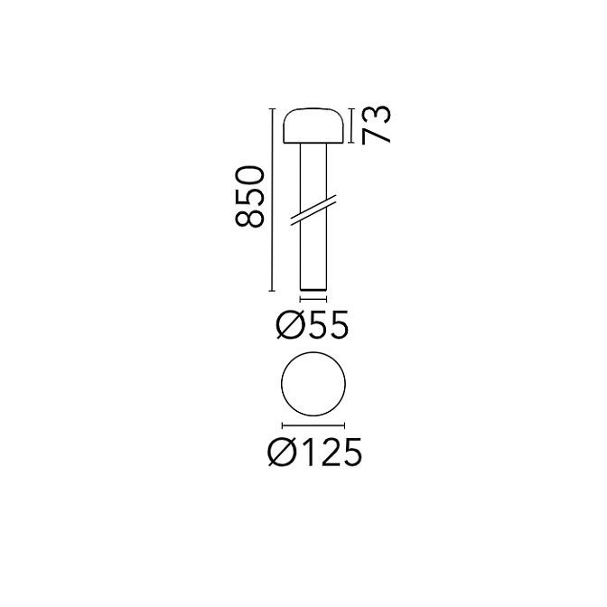Уличный светильник  Flos Bellhop Bollard H 850 mm Dali - фото-4 | interior market