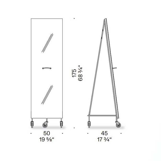 Зеркало на колесиках De Padova Narciso - фото-2 | interior market