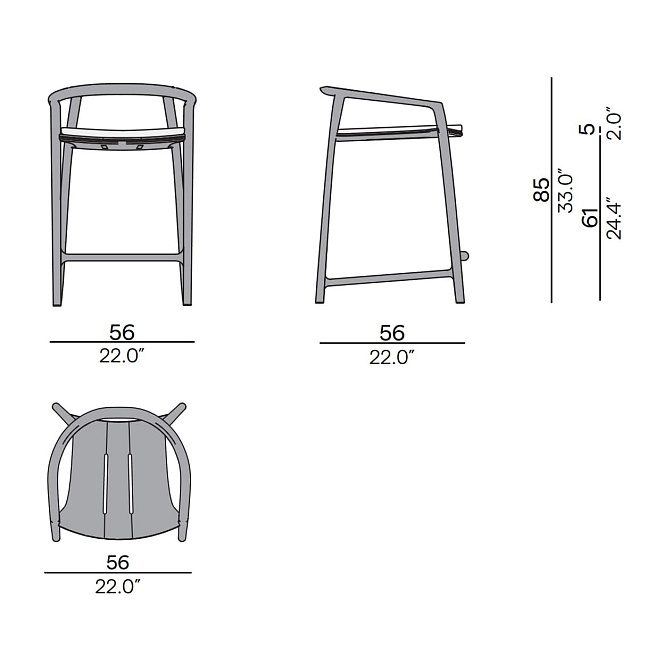 Барный стул для улицы Manutti Solid - фото-3 | interior market