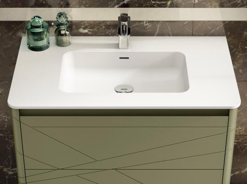 Столешница с интегрированной раковиной, 1 отверстие под смеситель, 85*51*h13, silkwhite | interior market Столешница с интегрированной раковиной, 1 отверстие под смеситель, 85*51*h13, silkwhite | interior market