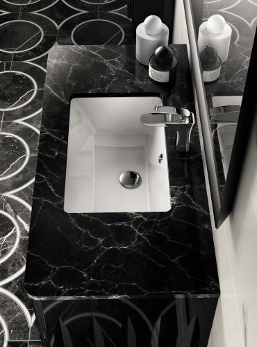 Столешница, 1 отверстие под смеситель, 105*51*h2, мрамор nero marquina | interior market Столешница, 1 отверстие под смеситель, 105*51*h2, мрамор nero marquina | interior market