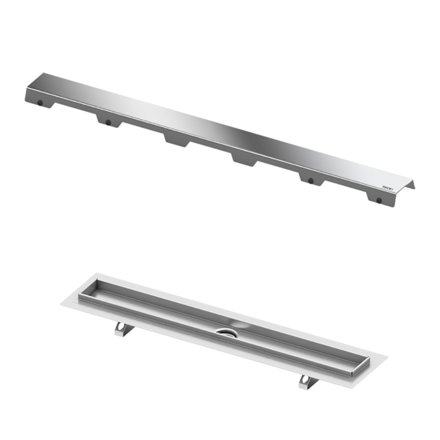 Комплект Tece TECEdrainline: дренажный канал+основа для плитки "Steel II" | interior market Комплект Tece TECEdrainline: дренажный канал+основа для плитки "Steel II" | interior market