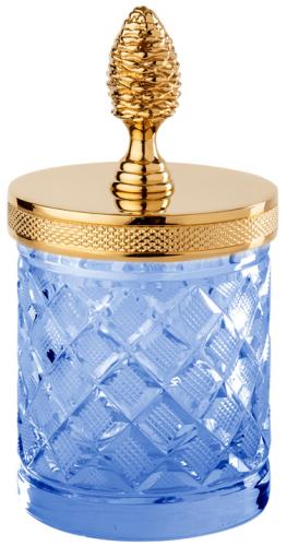 Баночка маленькая с крышкой d.8*15h blue crystal/Matt Soft Gold | interior market Баночка маленькая с крышкой d.8*15h blue crystal/Matt Soft Gold | interior market