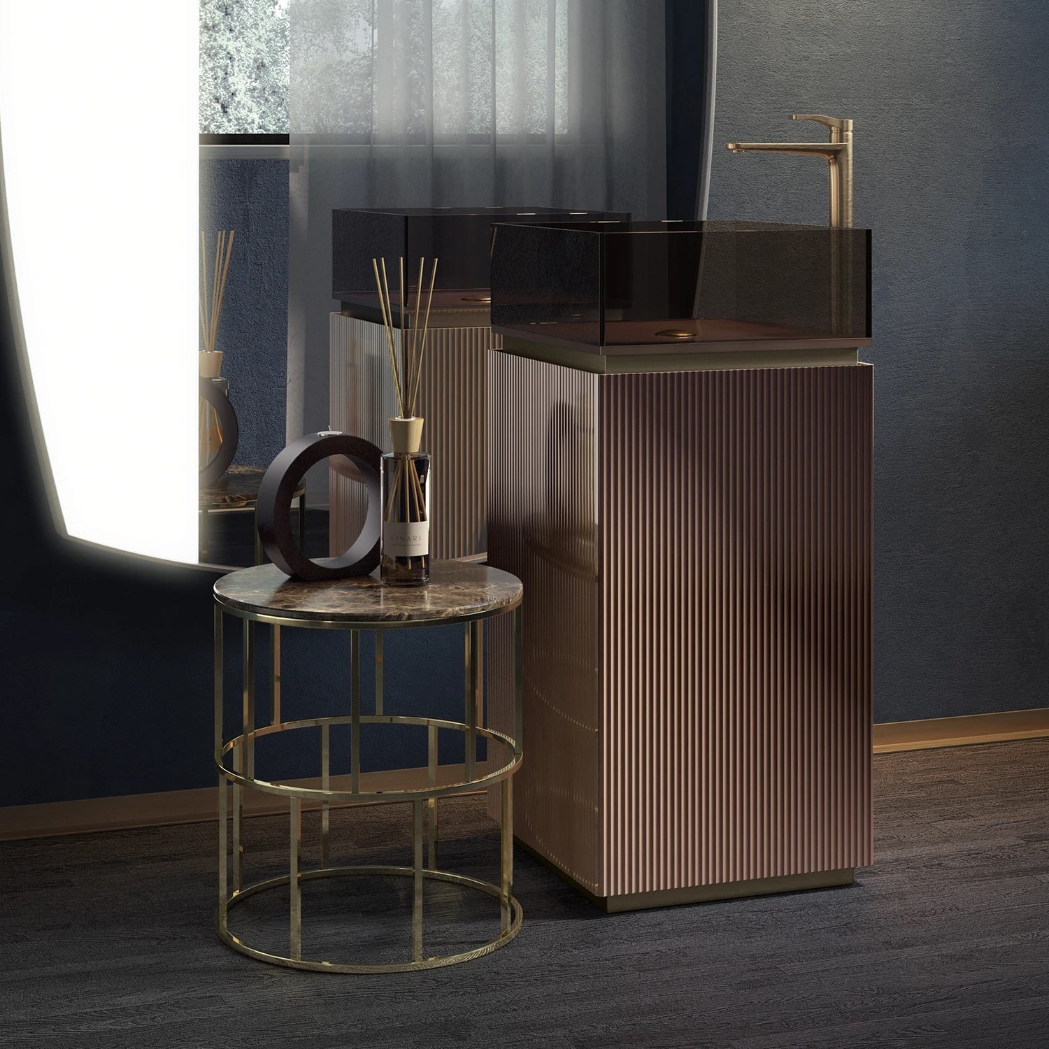Комплект мебели с раковиной Artelinea PLISSE’ COLLECTION | interior market Комплект мебели с раковиной Artelinea PLISSE’ COLLECTION | interior market