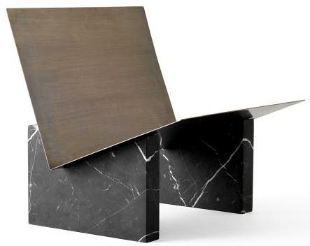 Подставка под книги 33*2*h30 Nero Marquina Marble / Bronzed Brass | interior market Подставка под книги 33*2*h30 Nero Marquina Marble / Bronzed Brass | interior market