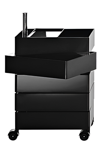 Офисная тумба - комод Magis Drawer units on wheels (5 drawers) пластик BLACK 1764 C-GLOSSY ABS; металл хром-POLISHED ALUMINIUM | interior market Офисная тумба - комод Magis Drawer units on wheels (5 drawers) пластик BLACK 1764 C-GLOSSY ABS; металл хром-POLISHED ALUMINIUM | interior market