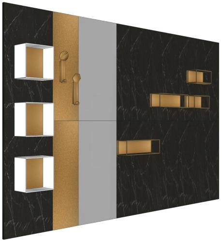 Стеновая панель без аксессуаров 310*200 Statuario/Black/Mirror | interior market Стеновая панель без аксессуаров 310*200 Statuario/Black/Mirror | interior market