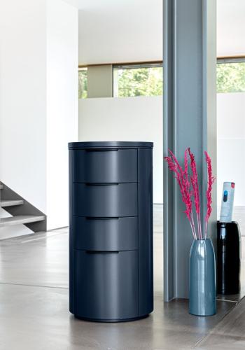 Офисная тумба - комод Schonbuch Conga структура - high gloss 165 night blue , ручки - polished chrome | interior market Офисная тумба - комод Schonbuch Conga структура - high gloss 165 night blue , ручки - polished chrome | interior market