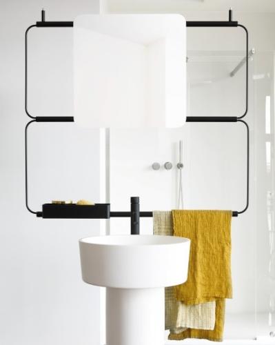 Модуль подвесной потолочный с зеркалом 50*50, 2-мя контейнерами 100*h130, matt black | interior market Модуль подвесной потолочный с зеркалом 50*50, 2-мя контейнерами 100*h130, matt black | interior market
