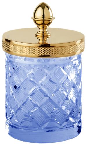 Баночка маленькая с крышкой d.8*13h blue crystal/Matt Soft Gold | interior market Баночка маленькая с крышкой d.8*13h blue crystal/Matt Soft Gold | interior market