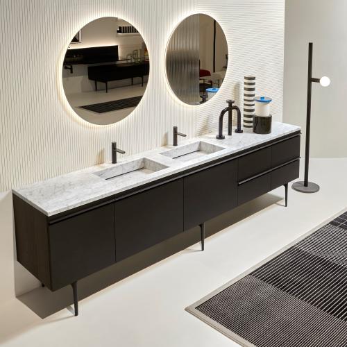 Топ с 2 интегрированными раковинами без отв. 306*54*3h Marmo Carrara | interior market Топ с 2 интегрированными раковинами без отв. 306*54*3h Marmo Carrara | interior market