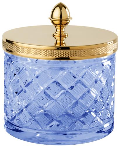 Баночка большая с крышкой d.11*13h blue crystal/Matt Soft Gold | interior market Баночка большая с крышкой d.11*13h blue crystal/Matt Soft Gold | interior market